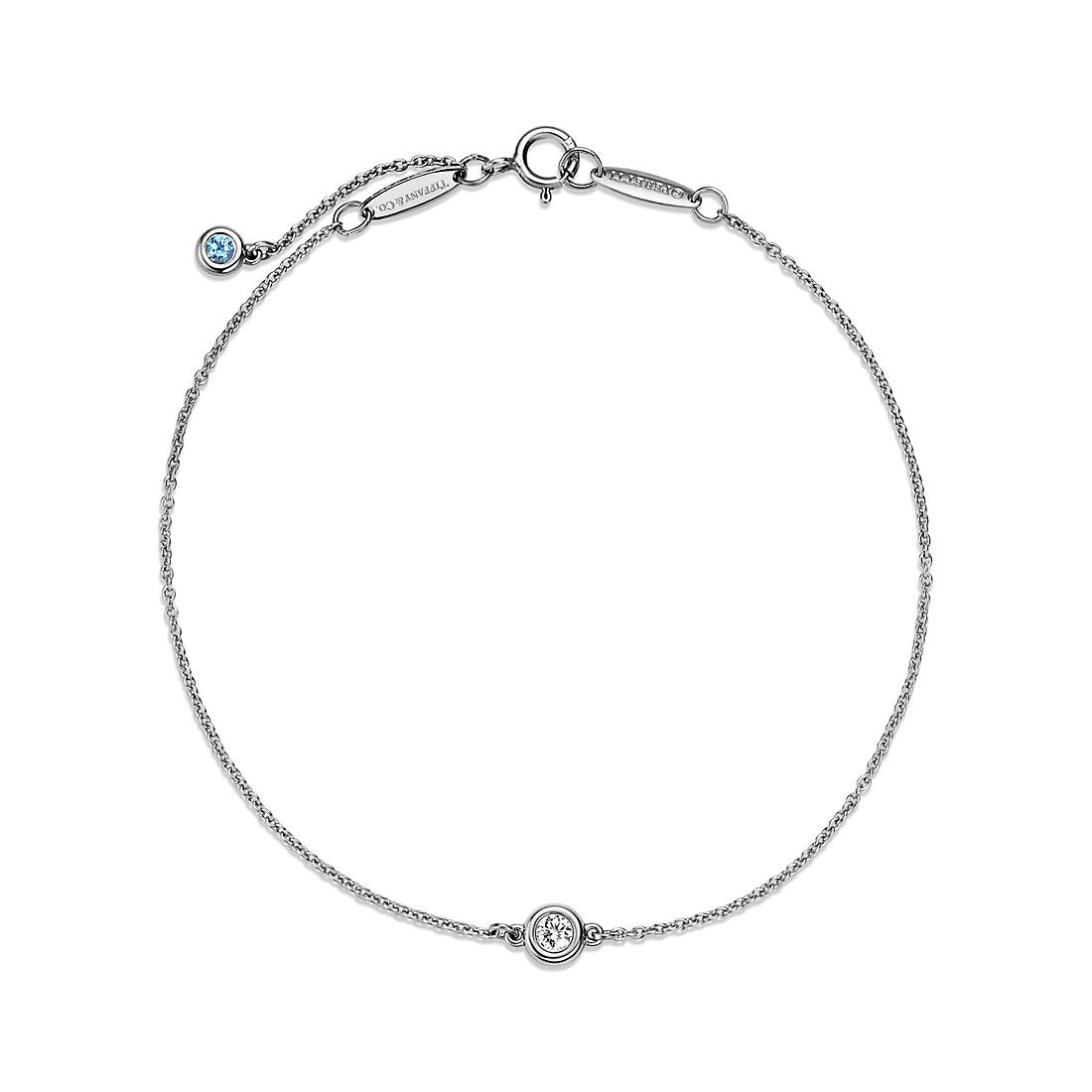 

Браслет Tiffany & Co. Elsa Peretti Diamonds by the Yard, платина/бриллиант/аквамарин