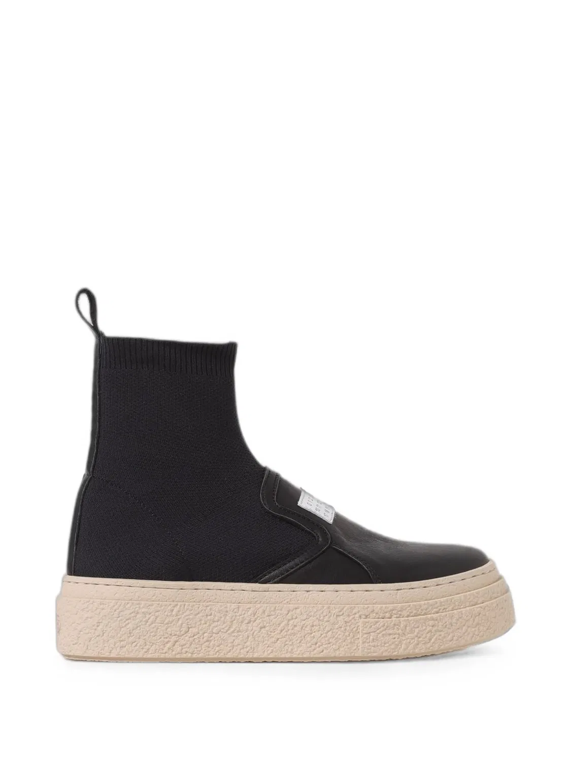 Кроссовки-носки кожаные черные MM6 Maison Margiela, черный