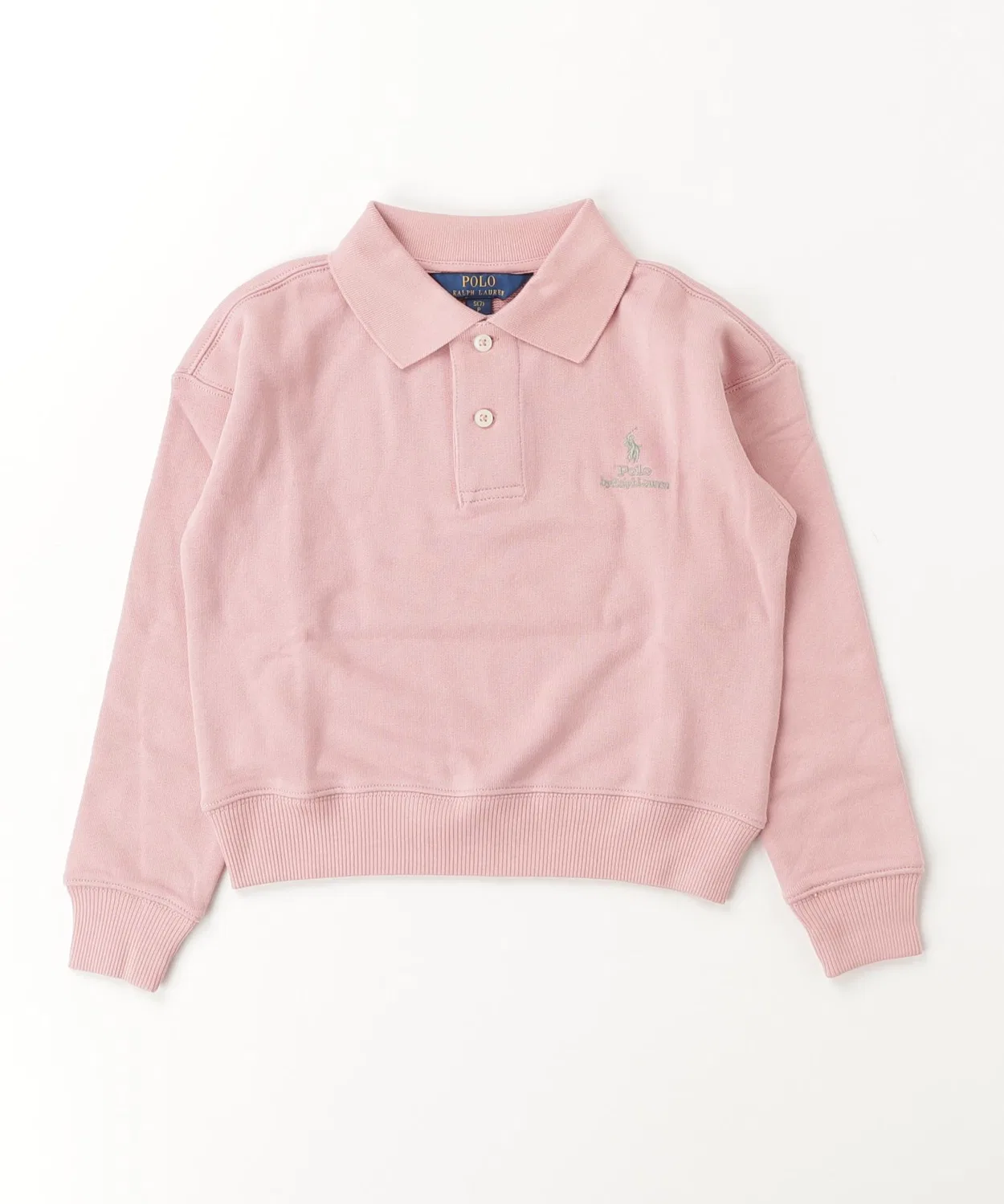 Детский свитшот-поло с длинным рукавом с вышивкой, Polo by Ralph Lauren POLO RALPH LAUREN CHILDRENSWEAR, Pink — фото 3