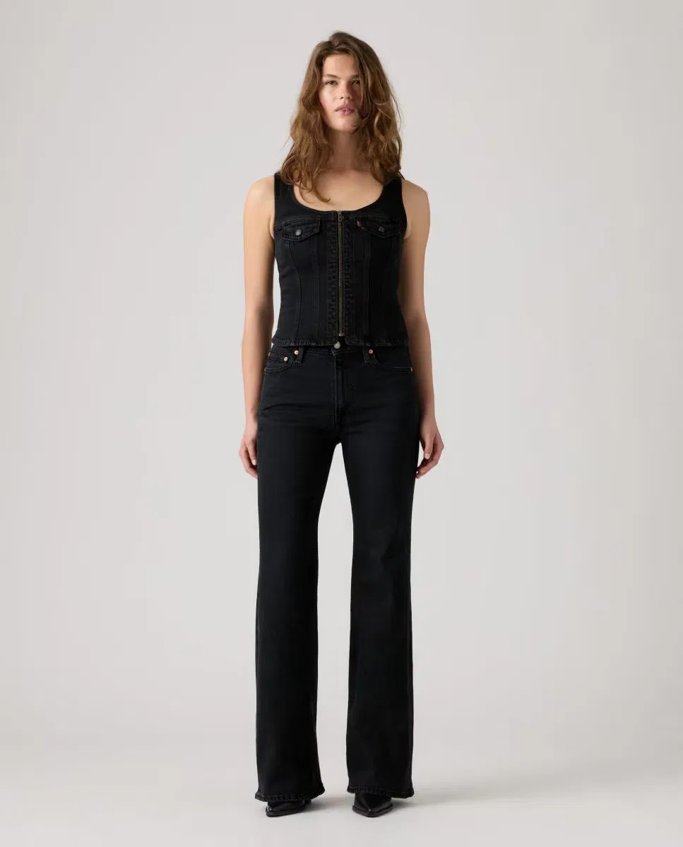 Женский джинсы-клеш, Vaquero Campana Ribcage Flare Tiro Alto, Levi's, черный — фото 4
