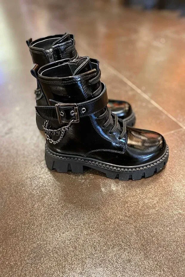 Детские ботинки для девочек с принтом Postal Moona Kids, Black