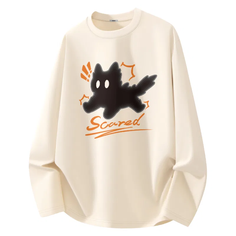 Детская футболка с принтом Scared Black Cat MINISO, Palm Green — фото 3