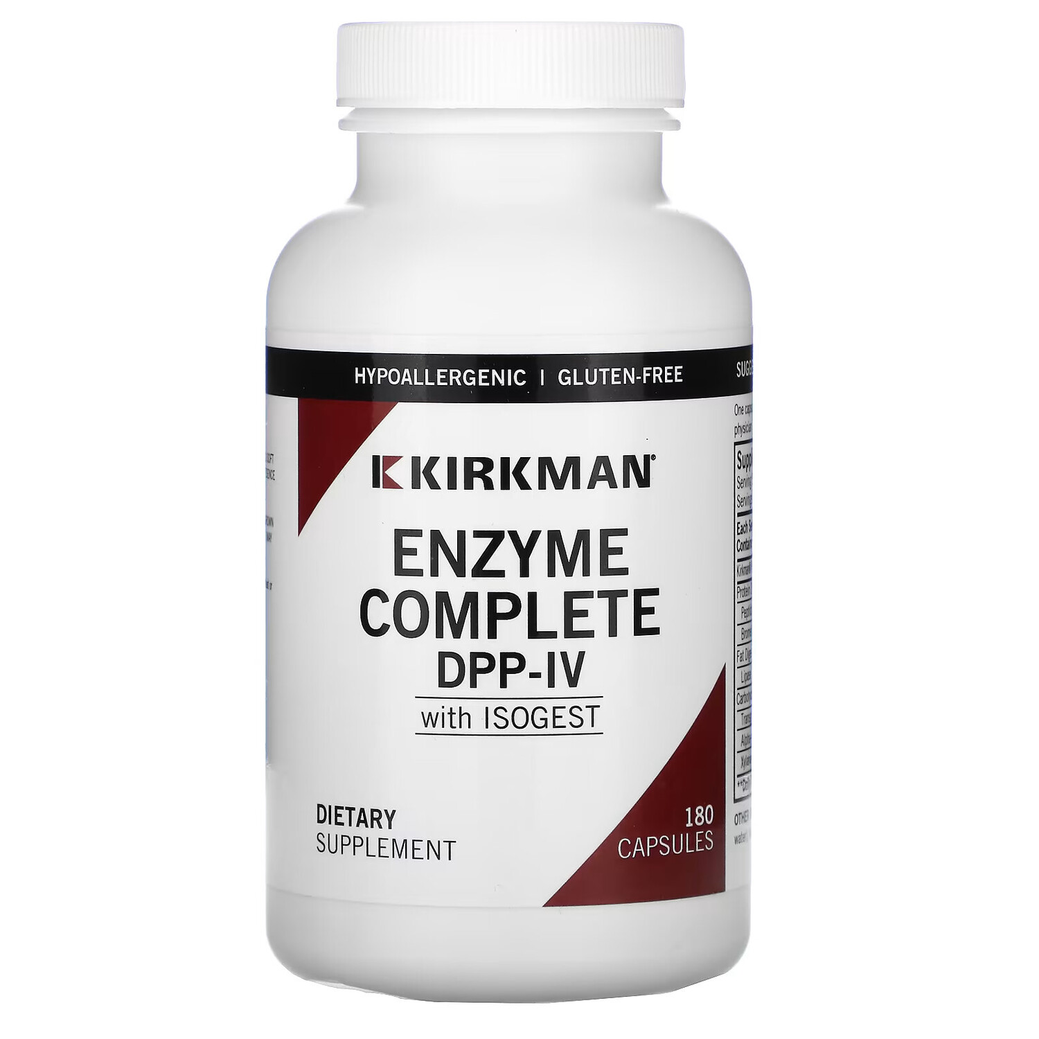 

Kirkman Labs, Полный фермент DPP-IV с ISOGEST, 180 капсул