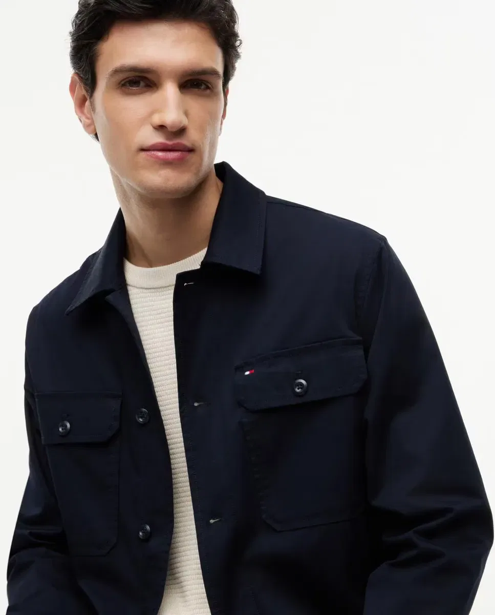 Мужская куртка-рубашка из органического хлопка Tommy Hilfiger, Azul Marino — фото 3
