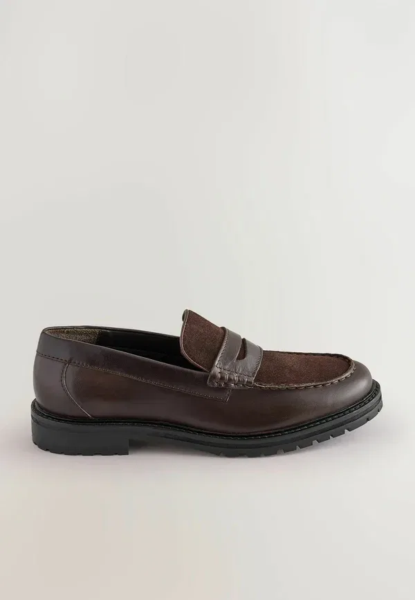 Мокасины кожаные Slip-ons Next, коричневый замшевый — фото 4