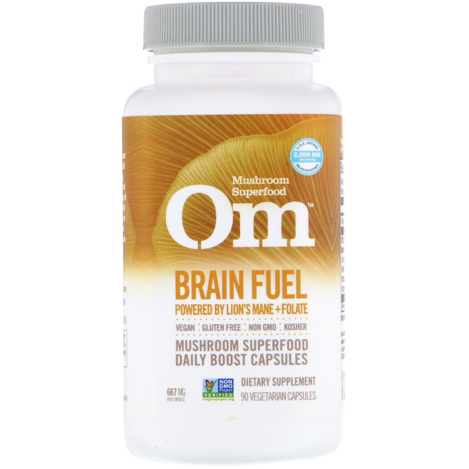 

Organic Mushroom Nutrition Топливо для мозга на основе ежовика гребенчатого+ фолата 667 мг 90 вегетарианских капсул