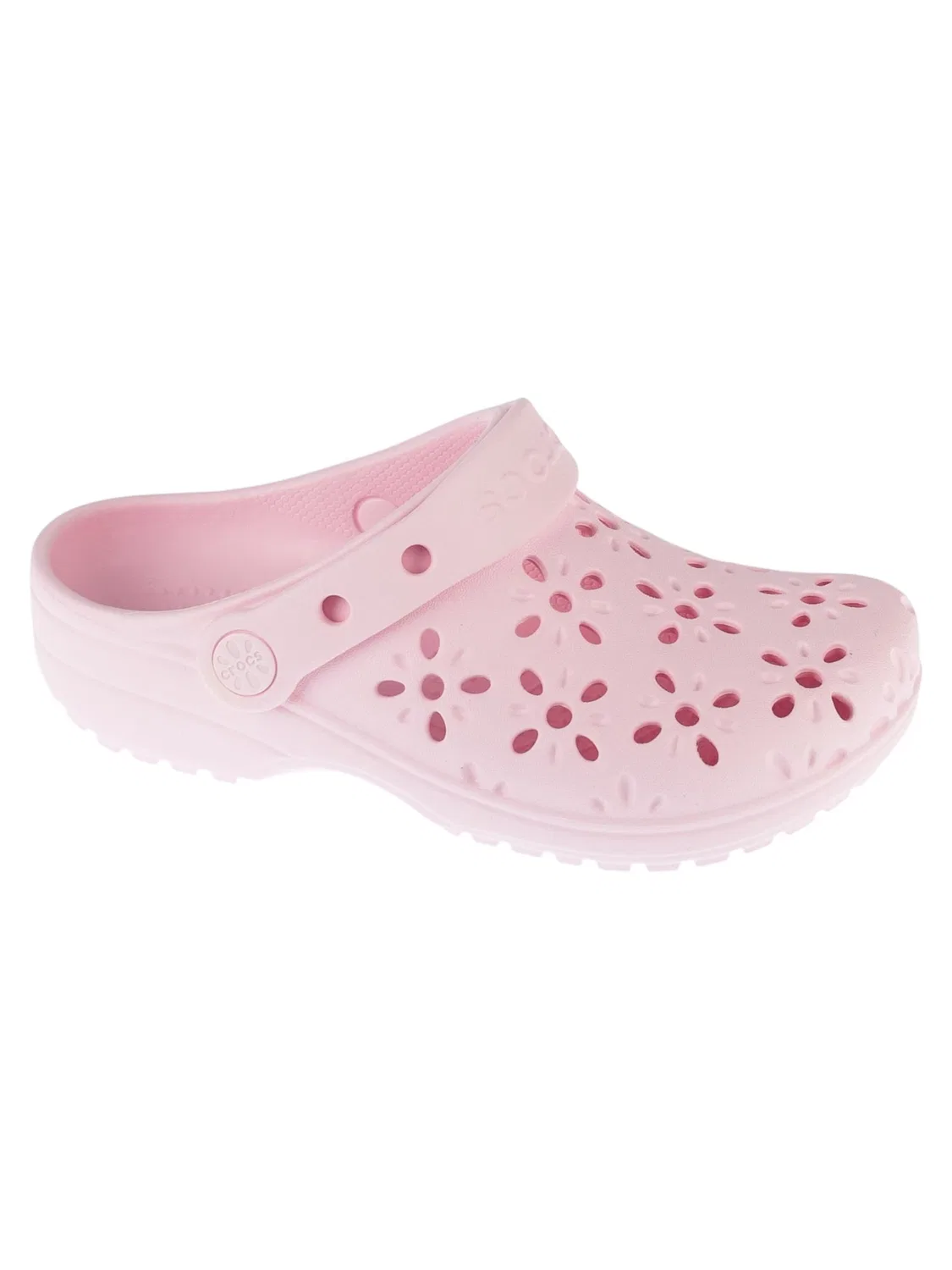 Детские сандалии Crocs Classic Floral Cut Out Clog Kids розового цвета