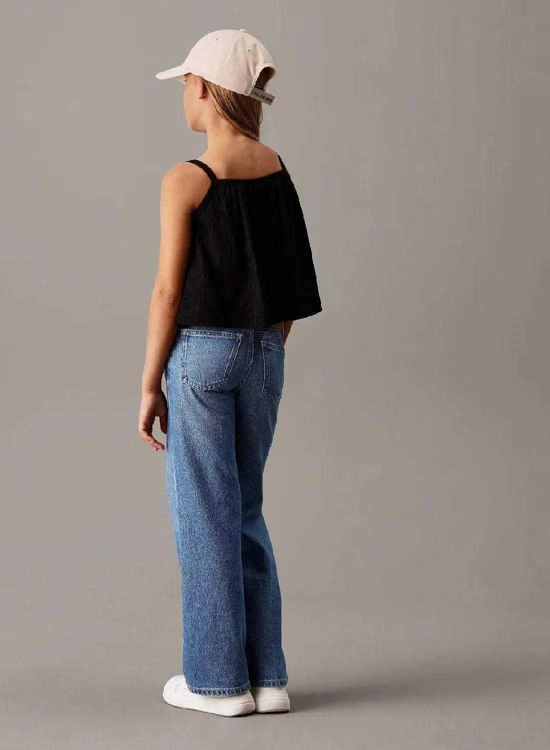 Топ на бретелях свободного кроя с эффектом крэш Calvin Klein Jeans, черный — фото 2