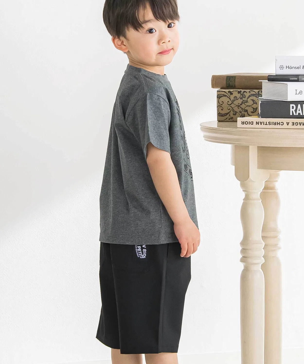 Детские шорты для мальчиков с боковой линией BeBe Petits Pois Vert, Gray — фото 3