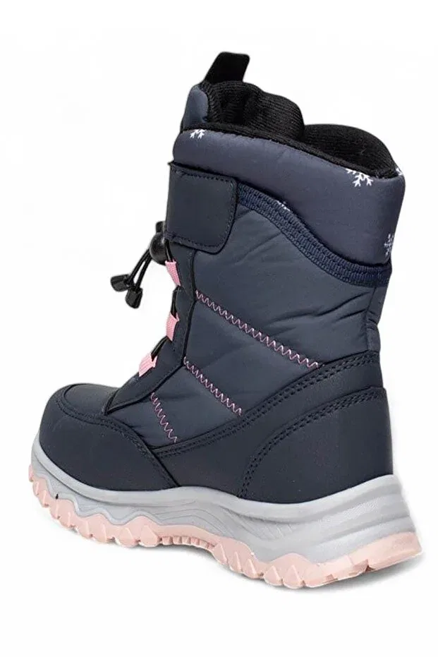 Детские снежные ботинки для девочек с принтом Bluefeet, Navy Blue Pink — фото 3