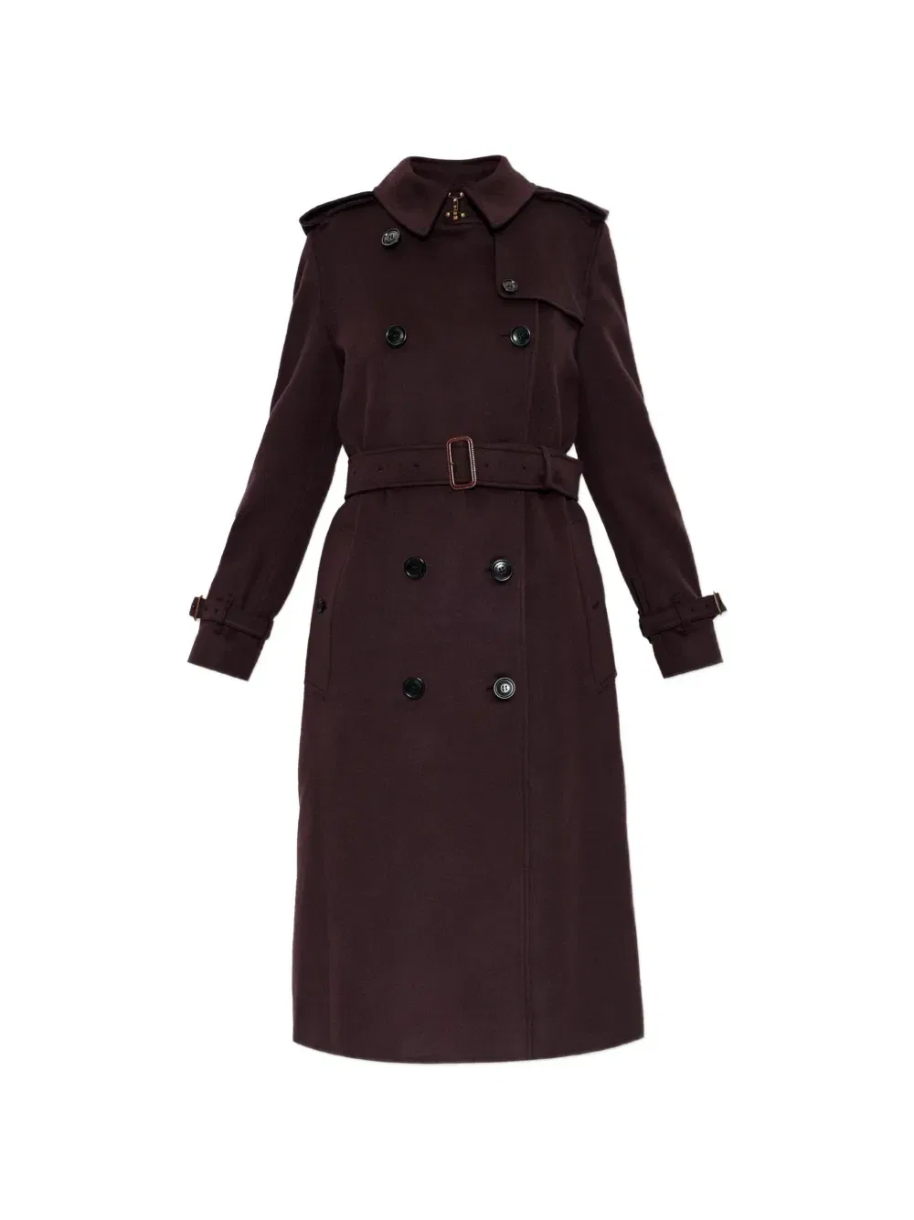 Пальто Kensington двубортное BURBERRY, фиолетовый