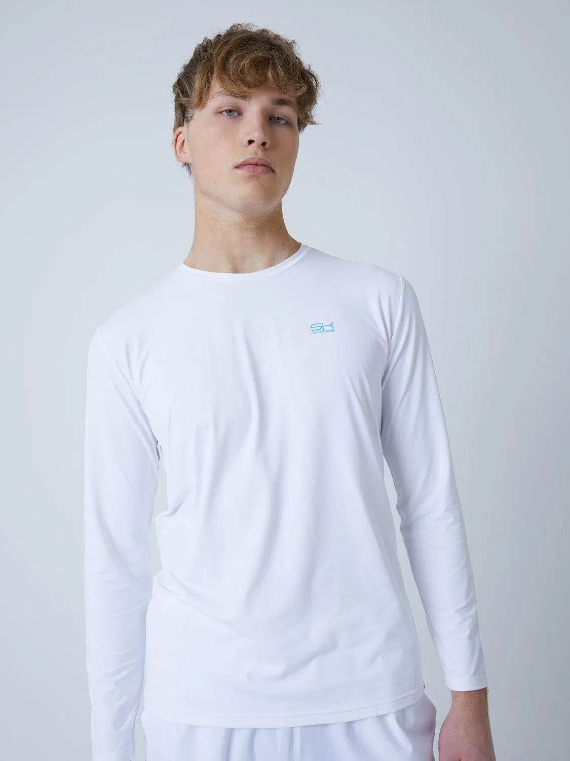 Спортивная футболка Sportkind Performance Shirt с круглым вырезом и длинными рукавами, белого цвета — фото 2
