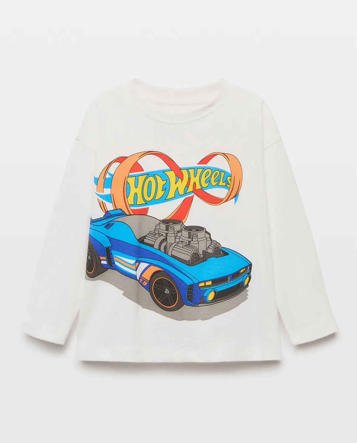 Детская футболка с длинным рукавом с принтом Hot Wheels Kids El Corte Inglés, Blanco