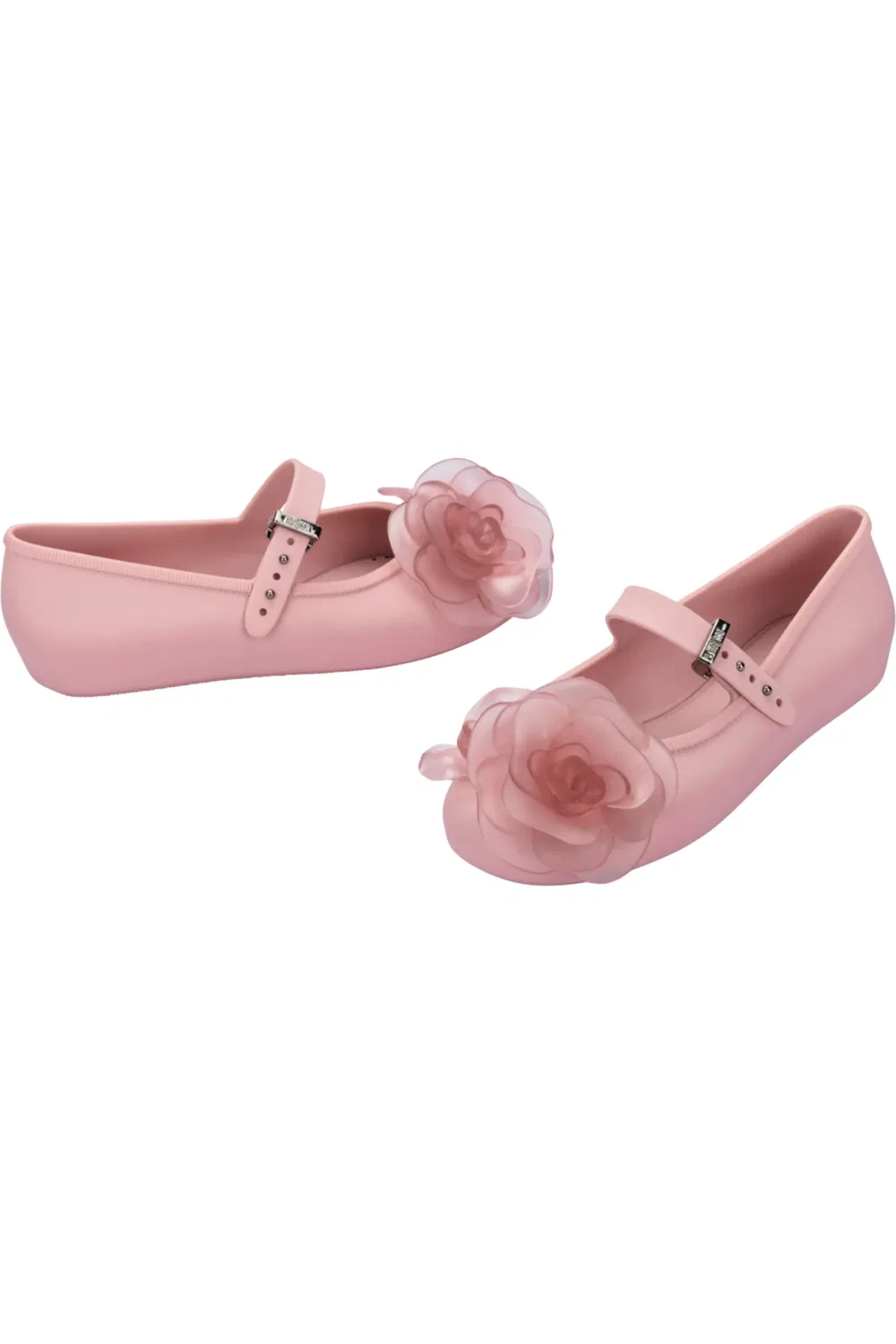 Детские туфли балетки с цветочной аппликацией Soft Ballerina Mini Melissa, розовый — фото 4