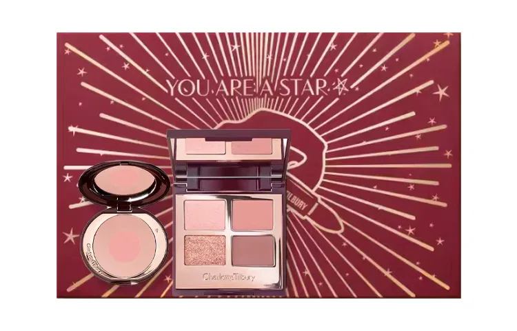 Набор для макияжа с тенями и румянами, контуринг, Charlotte Tilbury, Blush First Love 8G + Eyeshadow Palette Bedside Chat 4.6G