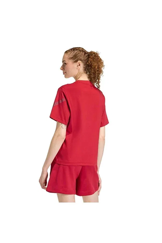 Женская футболка спортивная с коротким рукавом Adidas, Burgundy — фото 2