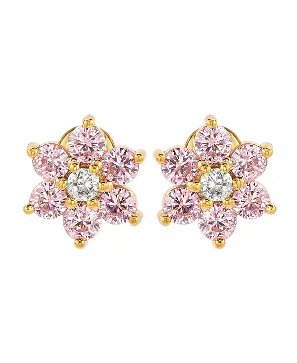 

Серьги-Гвоздики Suzy Levian из стерлингового серебра с кубическим цирконием в форме цветка Suzy Levian New York, gold