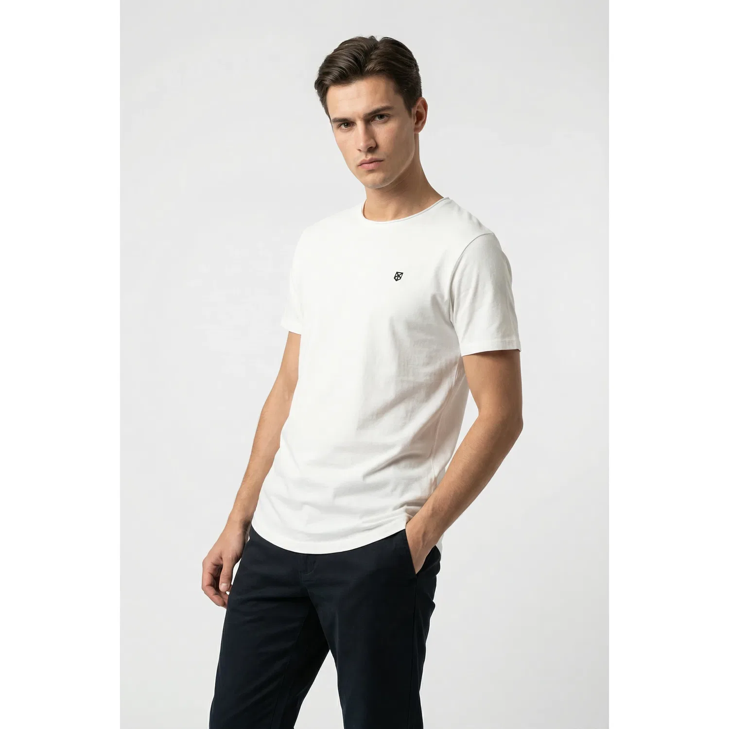Детские футболки с круглым вырезом с логотипом Jack & Jones, Light Grey Melange/Black/White/Castle Rock/Coriander — фото 2