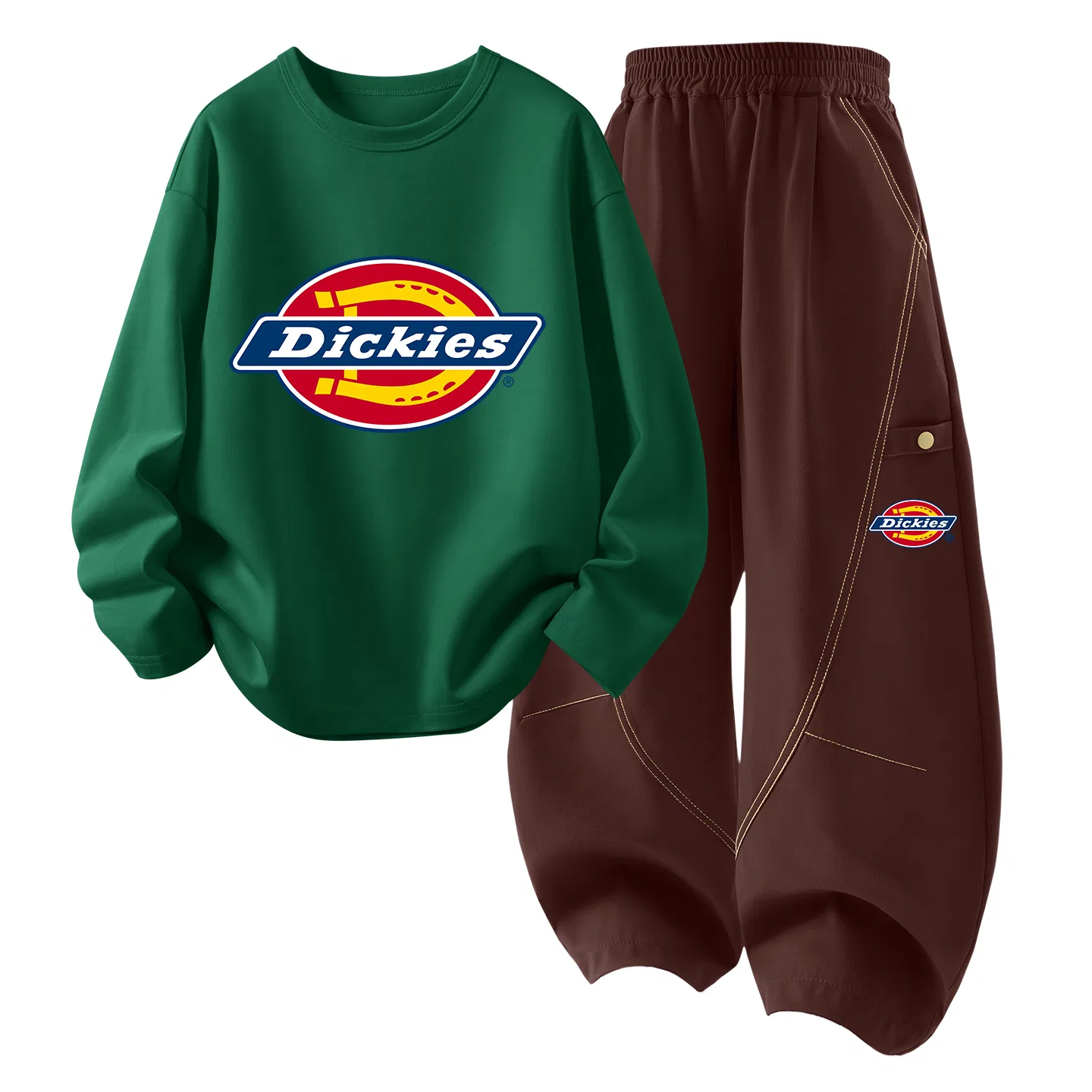 Детский спортивный комплект с принтом Dickies, Mocha Coffee