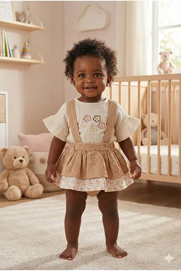 Детский комплект для девочек хлопковый Mini Baray, Brown
