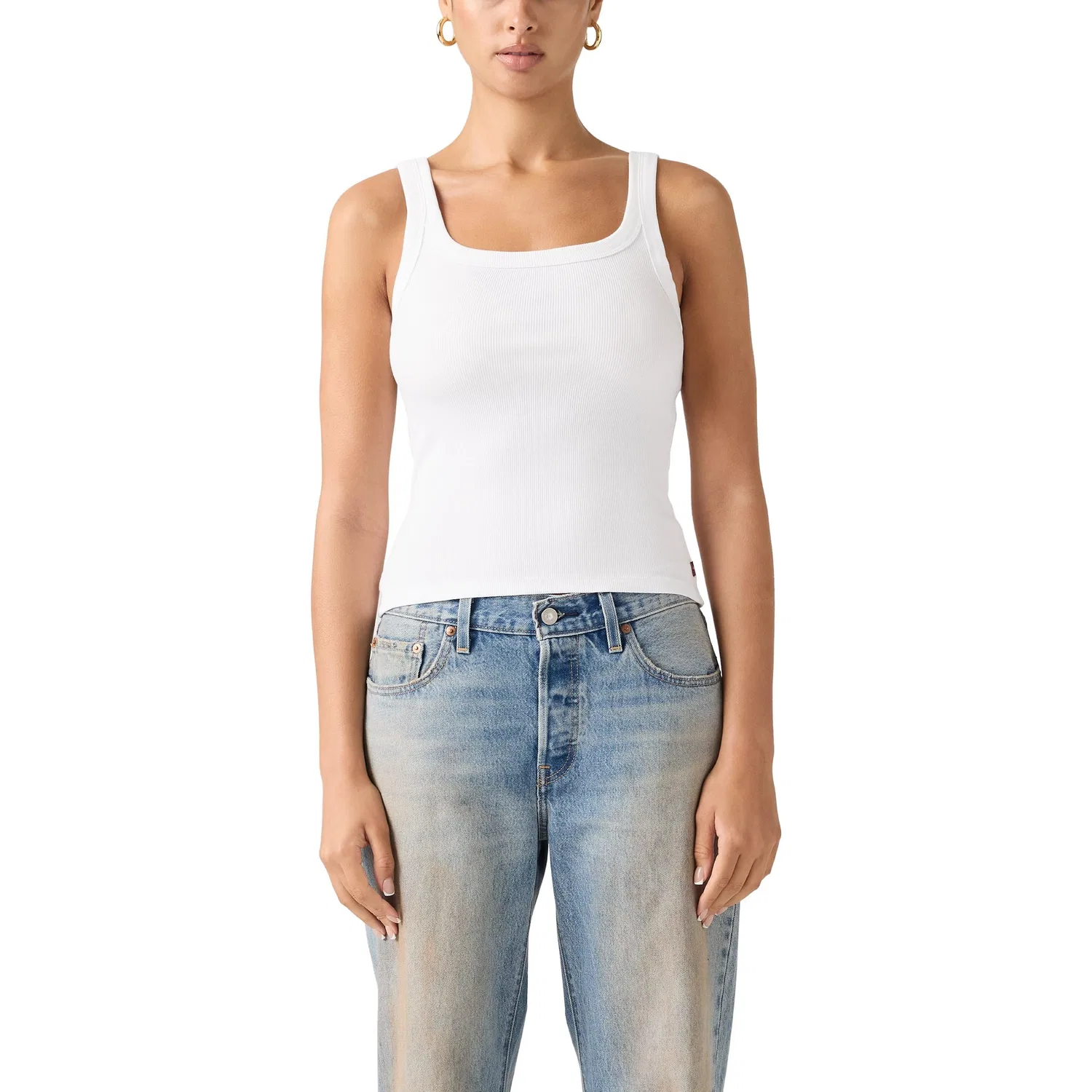 Женская майка с ребристой текстурой Essential Ribbed Tank Levi's, White