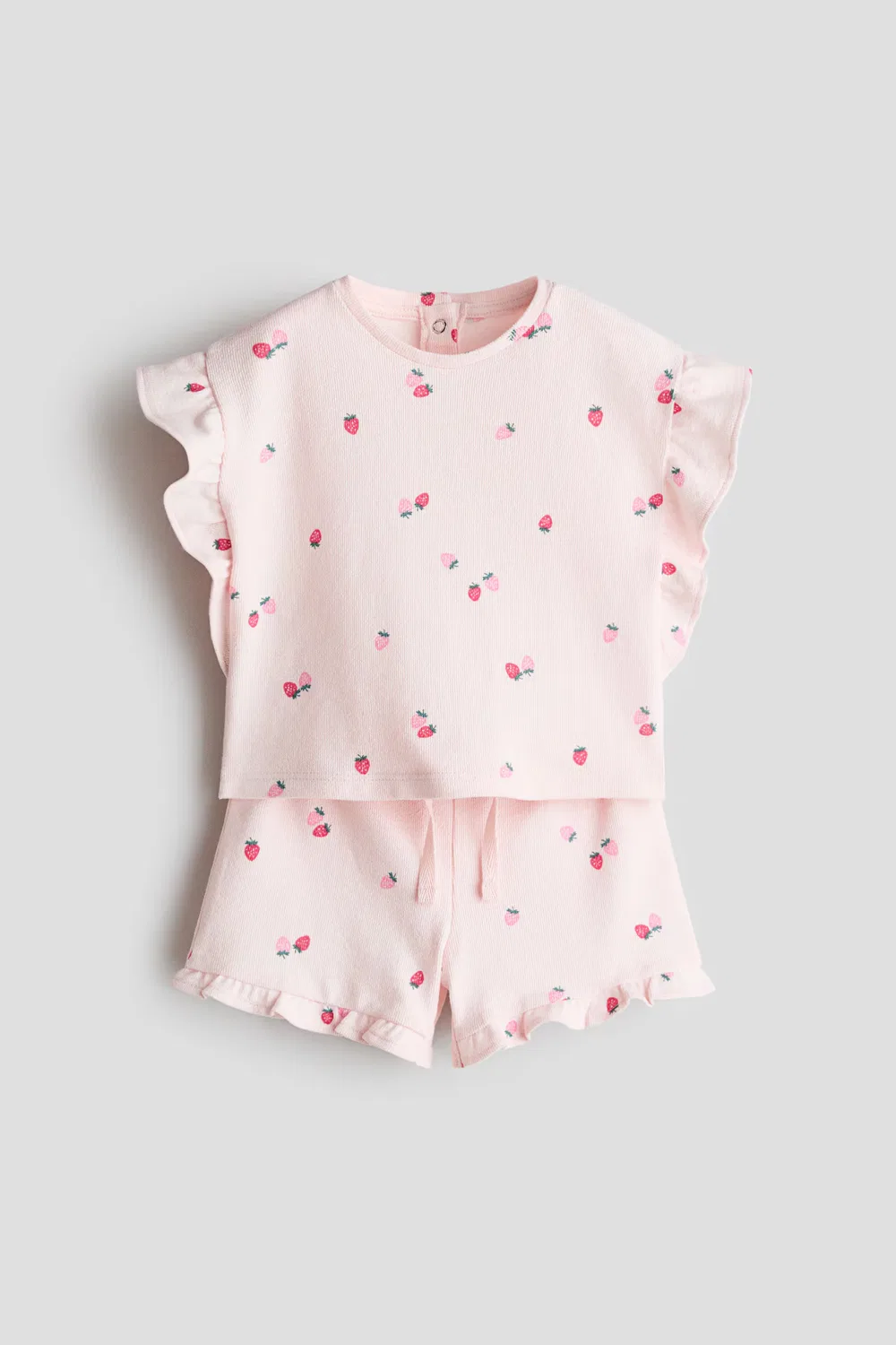 Комплект из двух предметов из хлопка с узором H&M, Hellrosa/Erdbeeren