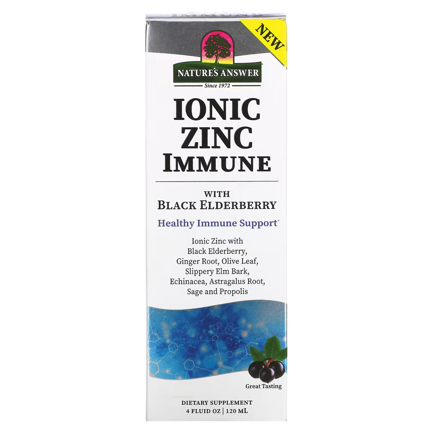 

Nature's Answer, Ionic Zinc Immune с черной бузиной, 120 мл (4 жидк. Унции)