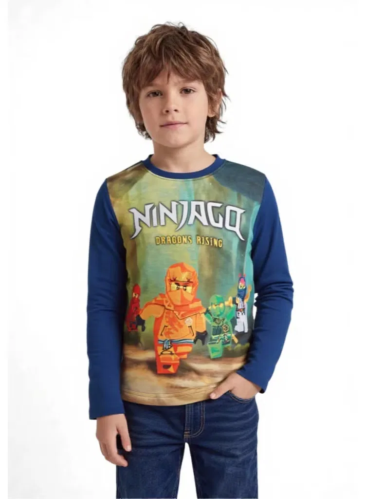 Лонгслив с принтом Ninjago Lego, темно-синий