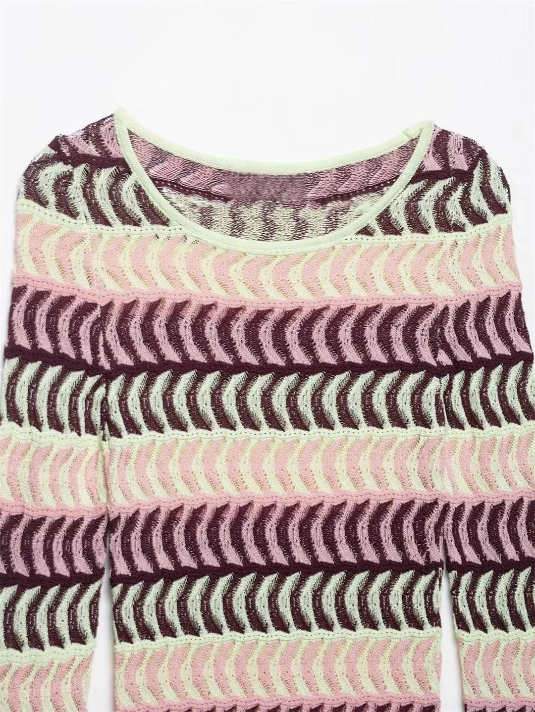 Женское трикотажное платье миди с круглым вырезом, Light Purple — фото 2