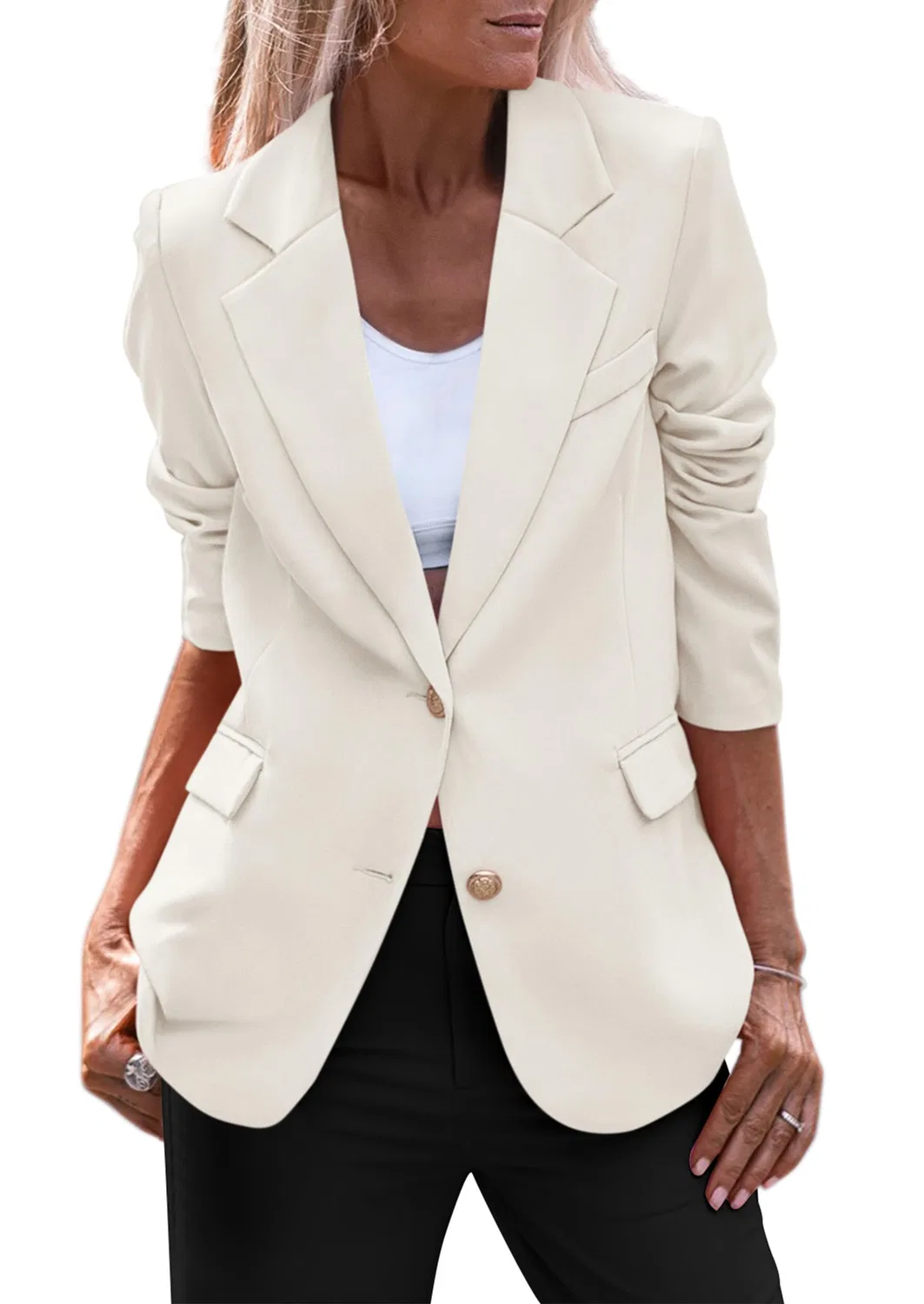 Женский пиджак с длинным рукавом Business Casual, Bianco
