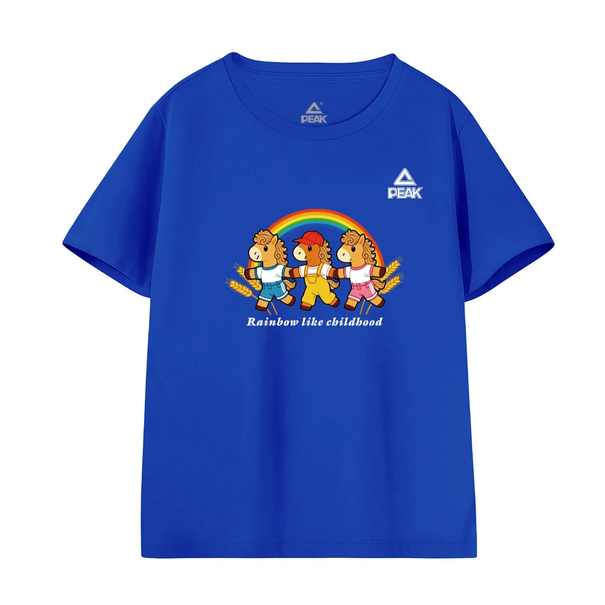 Футболка детская с круглым вырезом, умеренной растяжимости, PEAK, Colorful Blue