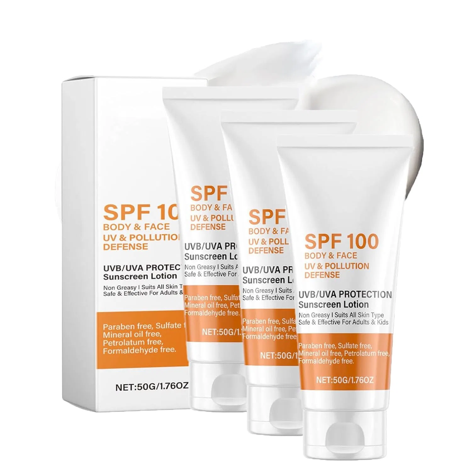 Солнцезащитный крем SPF 100, Generisch, 3 шт, 363 г