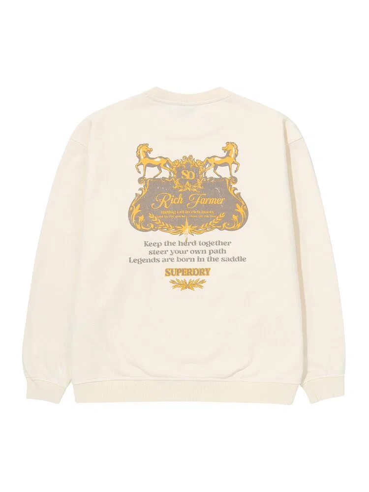 Футболка с длинным рукавом Rich Farmer Graphic SUPERDRY, Cream — фото 4