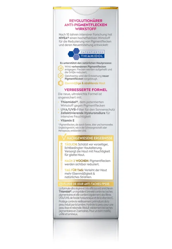 Крем для лица с SPF 50 Luminous630 Anti-pigment Spot Day Care Fluid Nivea 40 мл — фото 2