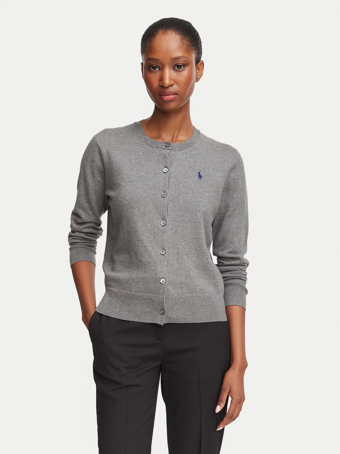 Женский кардиган стандартного кроя Polo Ralph Lauren, серый