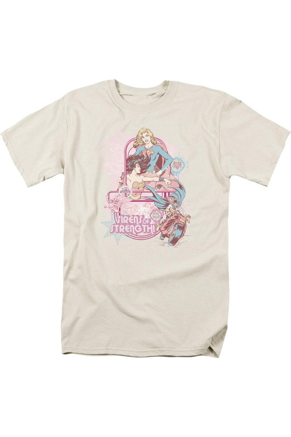 

Футболка с коротким рукавом для взрослых DC Comics Sirens Of Strength Gildan, кремовый