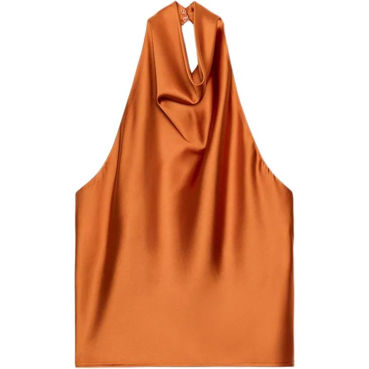 Женский топ на бретелях с принтом ZARA, Orange