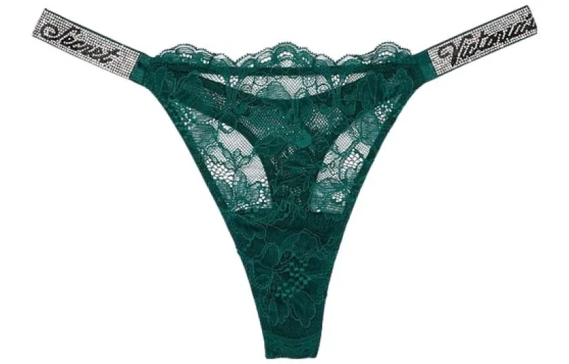 Женские трусы-слипы с заниженной талией, 1 шт, Dark Green, Victoria's Secret