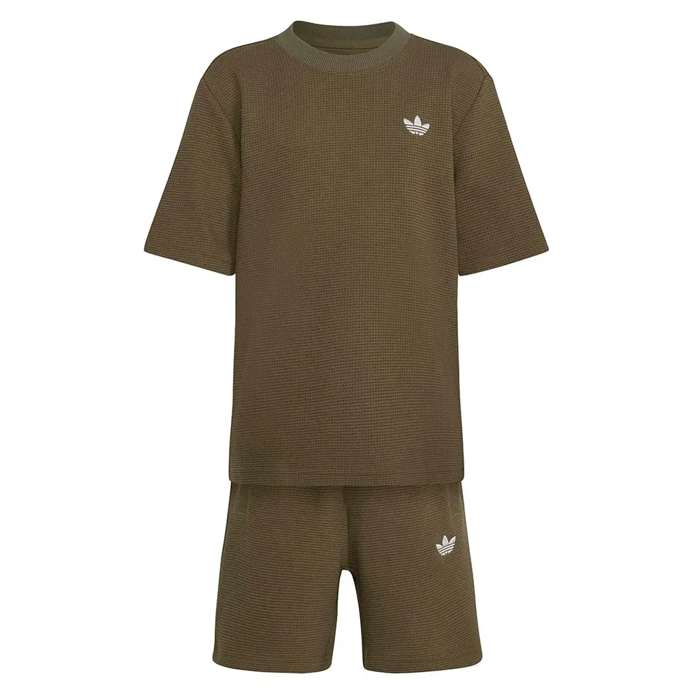 Комплект из футболки и шорт Adidas Originals, зеленый — фото 3