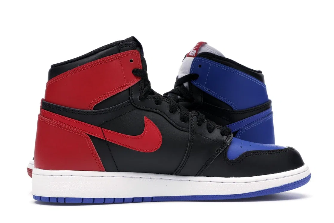 Детские кроссовки с контрастным дизайном Jordan 1 Retro Jordan, Black/Varsity Red-Varsity Royal — фото 3