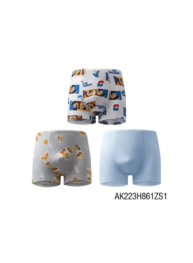 Трусы-боксеры детские с U-образным кроем комплект 3 шт Aimer Kids, серый