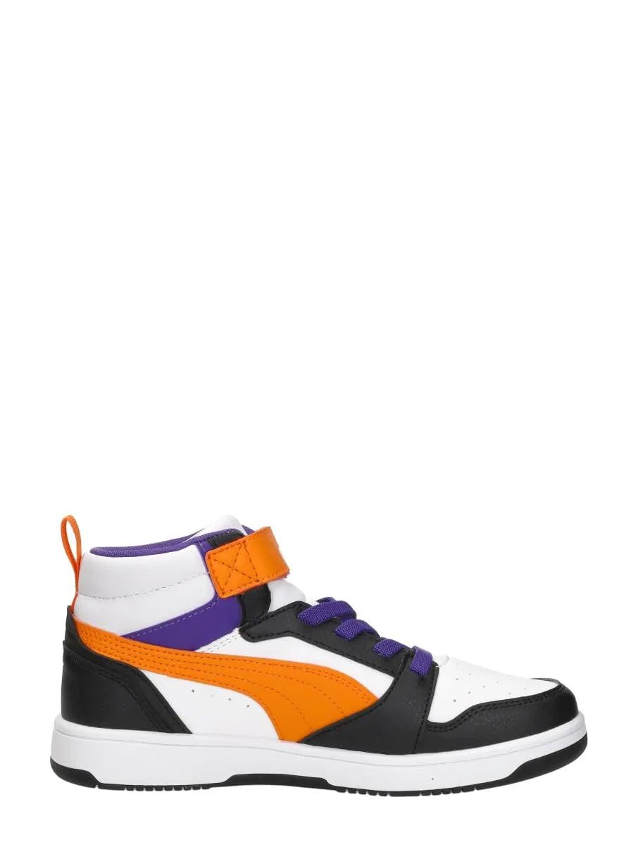 Детские кроссовки для мальчиков спортивные Rebound PUMA Puma White Orange Glo Puma Black — фото 4