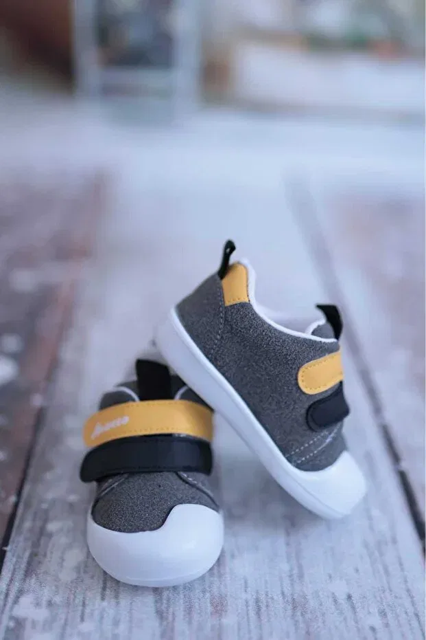 Детские туфли для мальчиков ортопедические Macco Shoes, Smoked Black Yellow — фото 3