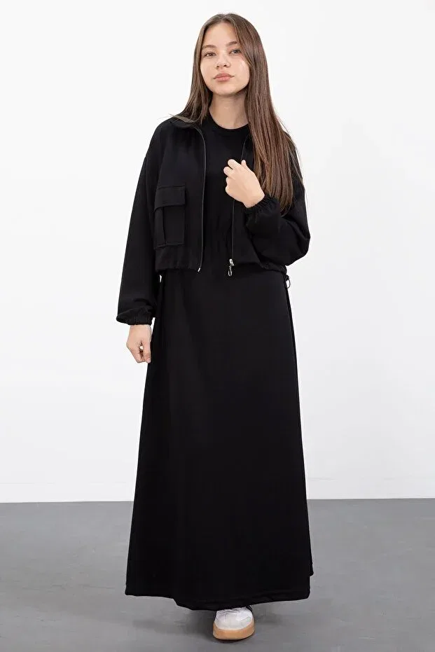 Детское платье для девочек с молнией Cansın Mini, Black