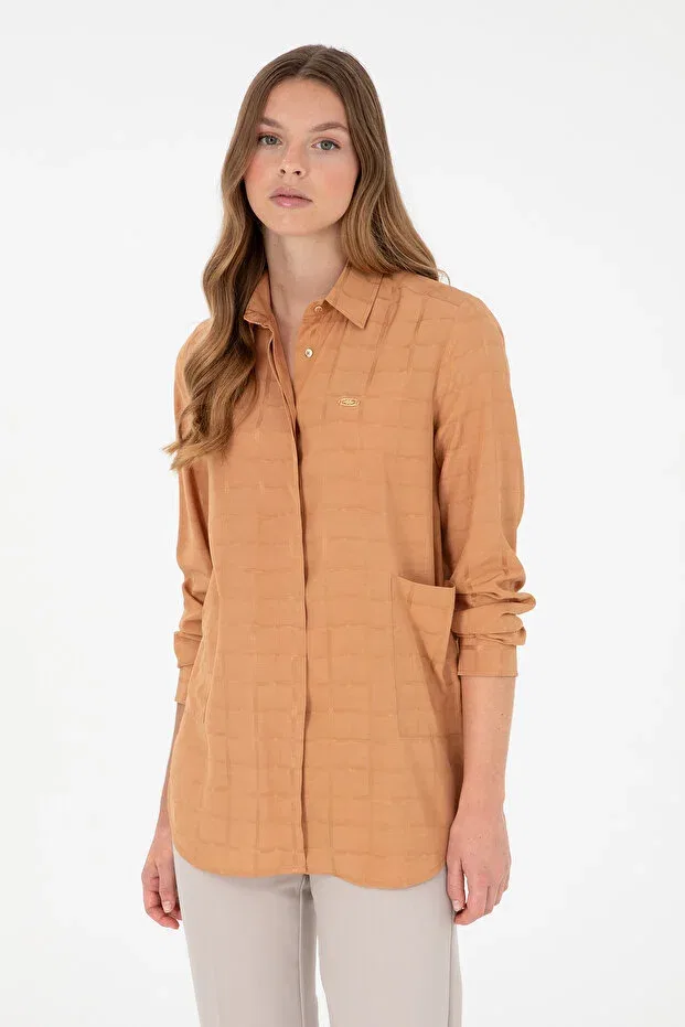 Женская рубашка-туника с длинным рукавом U.S. Polo Assn., Camel