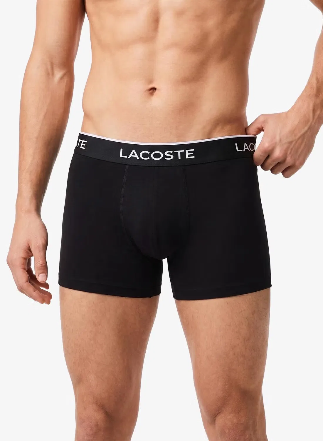 Трусы-боксеры эластичные, комплект из 3 штук, Lacoste, серебристый — фото 2