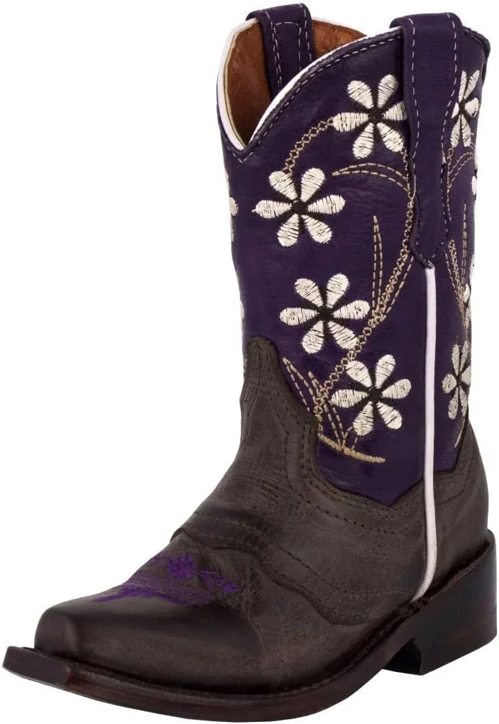 Детские сапоги для девочек с цветочной вышивкой Veretta Boots, Purple
