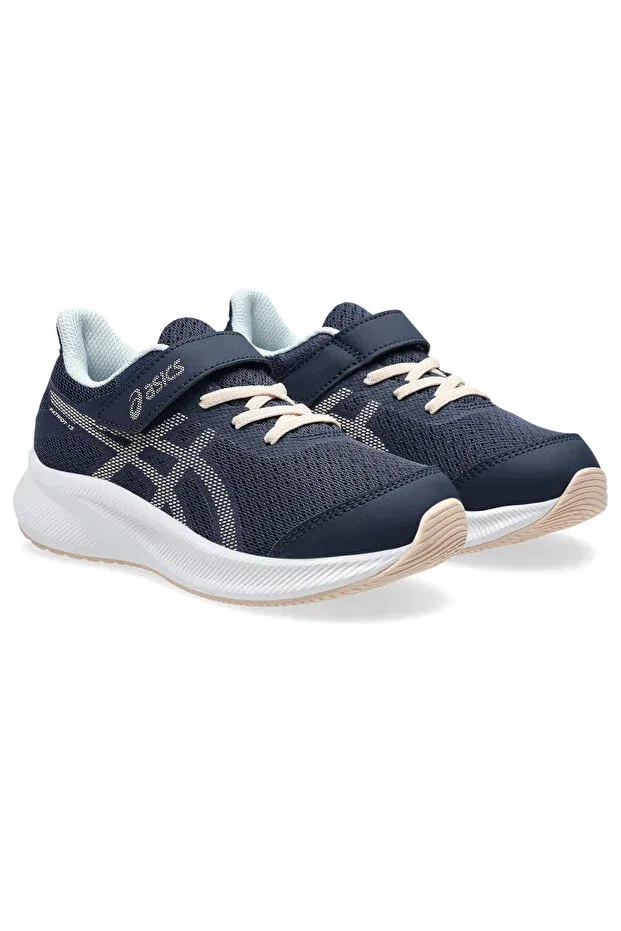 Детские кроссовки для девочек с принтом Patriot 13 ps kids navy running shoe 1014a264-410 Asics, Navy Blue — фото 3
