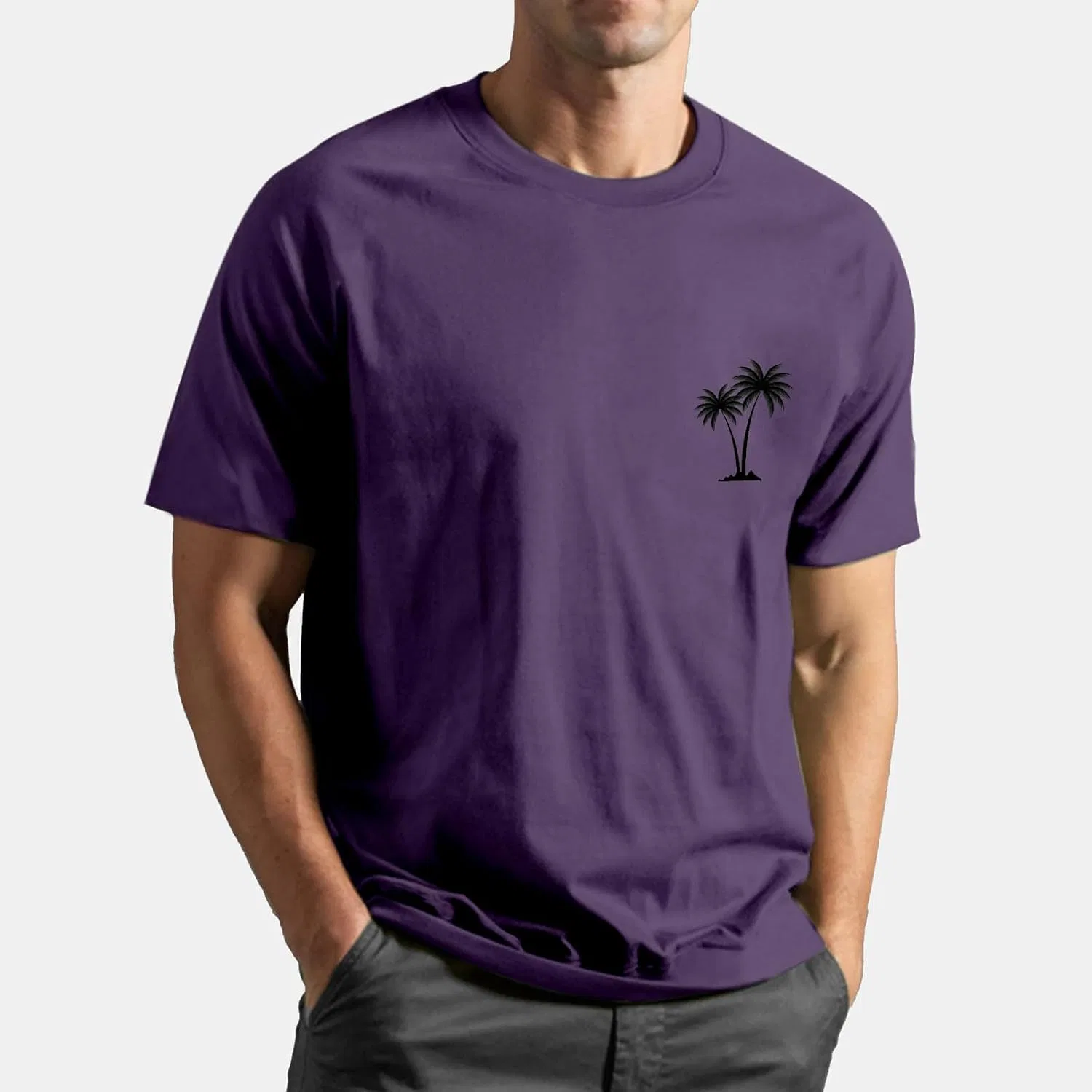 Мужская футболка с коротким рукавом из легкой дышащей ткани, Purple — фото 2