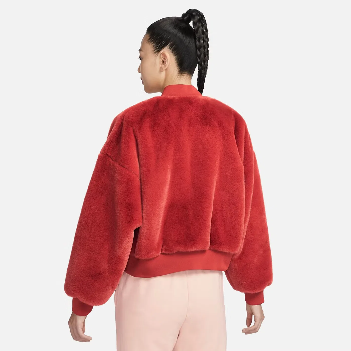 Куртка-бомбер с искусственным мехом, двусторонняя, Nike, красный — фото 2